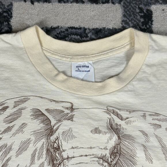 Vintage Elephant Graphic T-Shirt Cream Men’s Size L Wildlife Nature Animal Tee - Picture 8 of 8